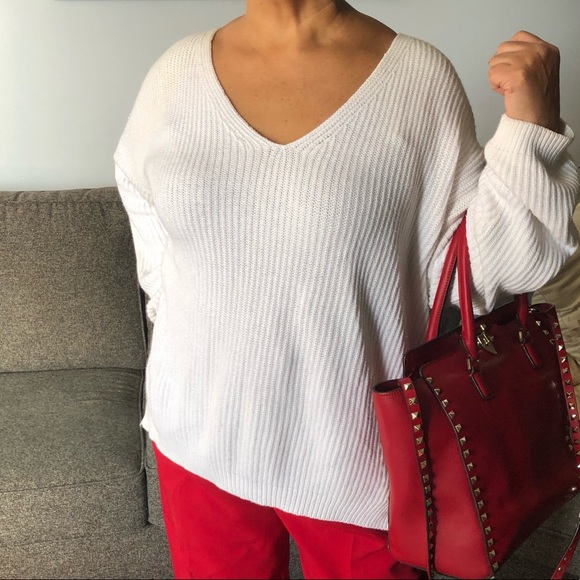 White oversized ribbed sweater - Picture 7 of 7